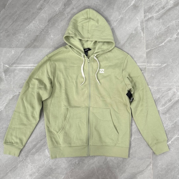 Billabong Tops - Women’s Billabong Rhodes Full Zip Hoodie Jacket Pockets Sage Green Size Small